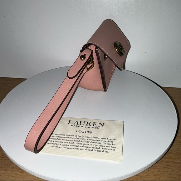 LAUREN By Ralph Lauren Pink Leather Card / Coin Purse - Picture 9 of 13